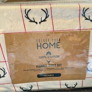 Color Your Home Flannel Antler Sheets